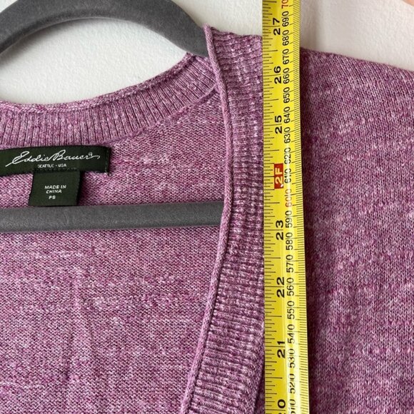 Eddie Bauer Cotton Dusty Pink V-Neck Women's Cardigan - Size Small - Picture 7 of 9